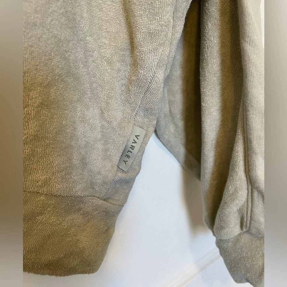 Varley Lyle Top Sweatshirt Sage Grey Large Mini Terry Crewneck